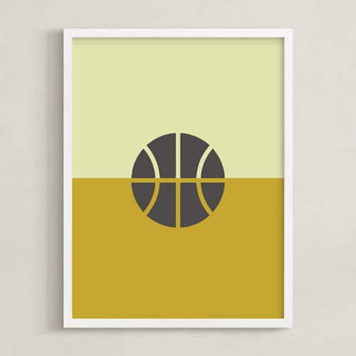 This is a mustard kids wall art by pacifica project called 3 season sport | basketball