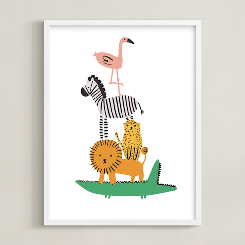 This is a jungle kids wall art by Hudson meet Rose called safari stack