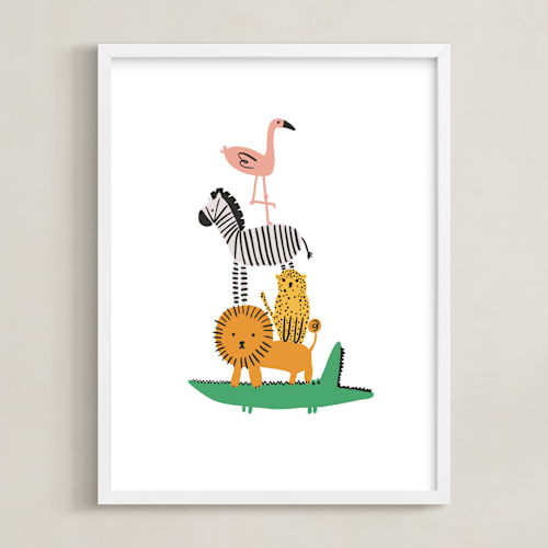 This is a jungle kids wall art with standard by Hudson meet Rose called safari stack