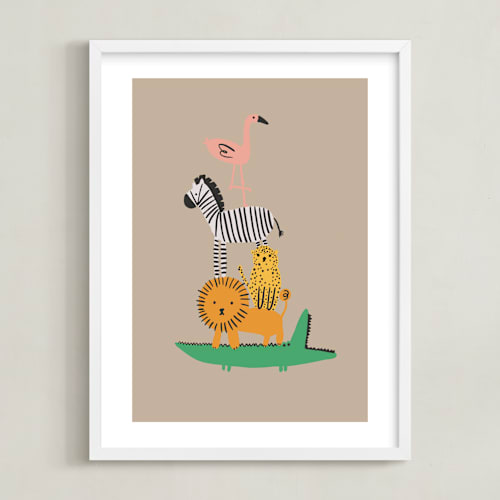 This is a woodland kids wall art by Hudson meet Rose called safari stack