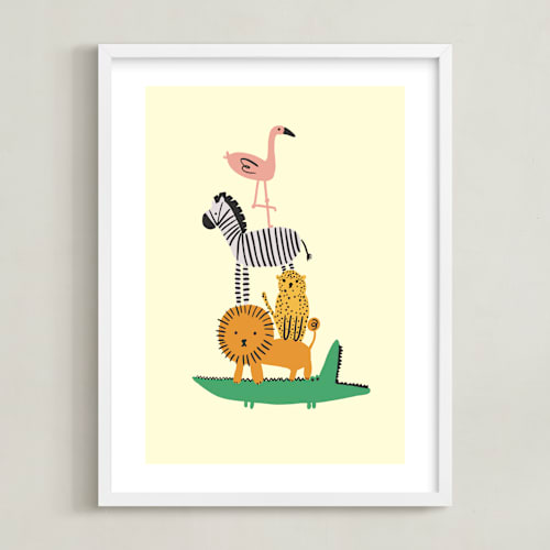 This is a tropical kids wall art by Hudson meet Rose called safari stack