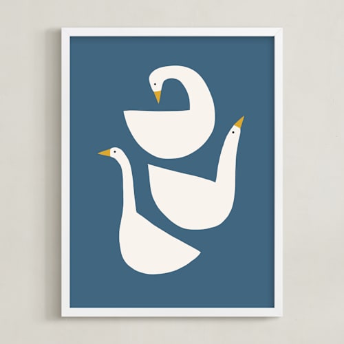 This is a lake kids wall art by Betsy Siber called quack stack