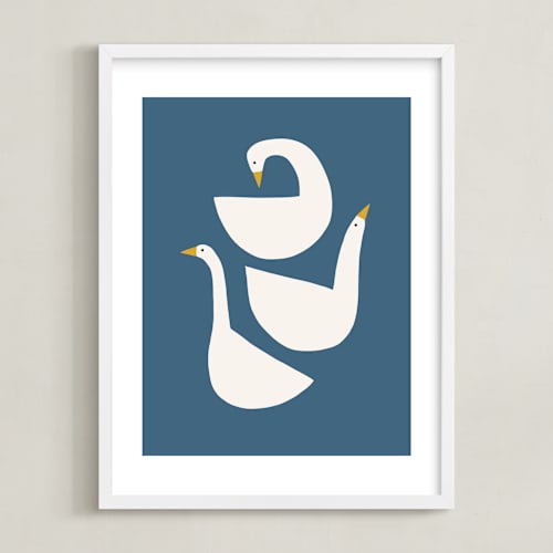 This is a lake kids wall art by Betsy Siber called quack stack