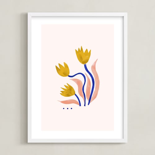 This is a peony kids wall art by Kayla King called a flower for you, a flower for me iii