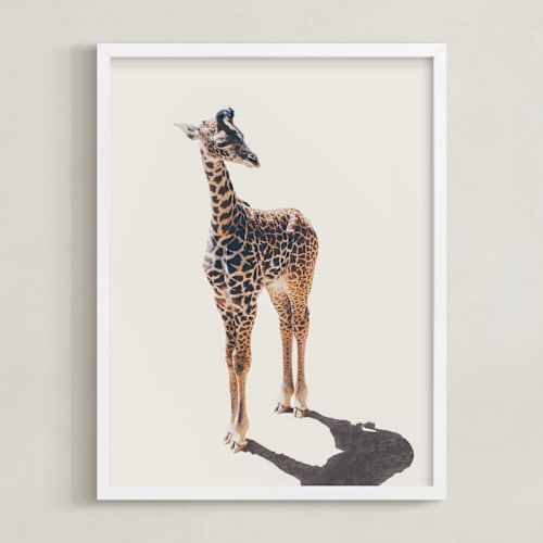 This is a safari kids wall art by Kamala Nahas called baby giraffe