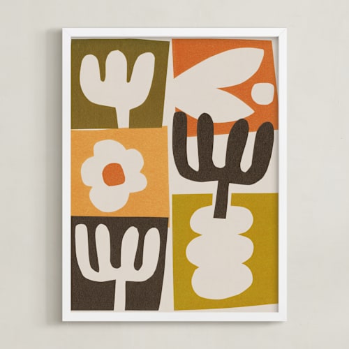 This is a papaya orange kids wall art with standard by Alisa Galitsyna called botanical cut-outs