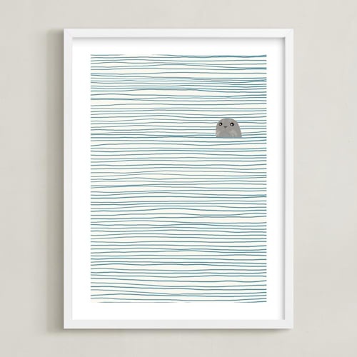 This is a white background kids wall art with standard by Jorey Hurley called seal