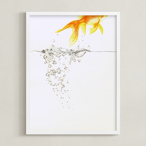 This is a carrot peel kids wall art by Deborah Chou called aquatic high jump 2 of 3