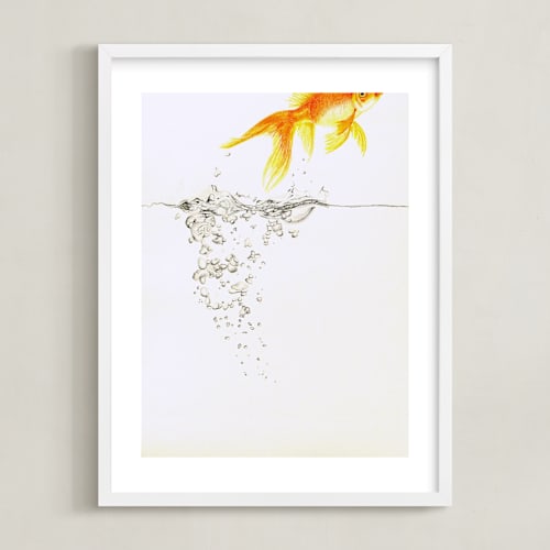 This is a carrot peel kids wall art by Deborah Chou called aquatic high jump 2 of 3