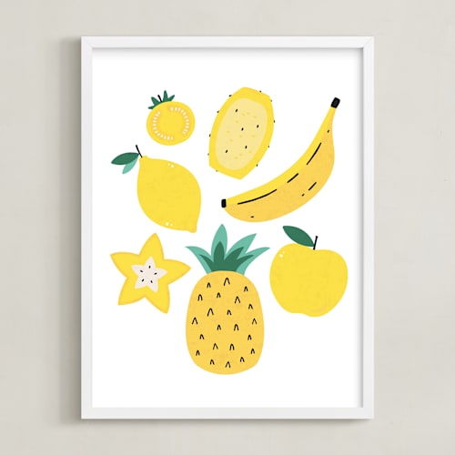 This is a sunshine kids wall art by Erica Krystek called monochrome fruit no. 2