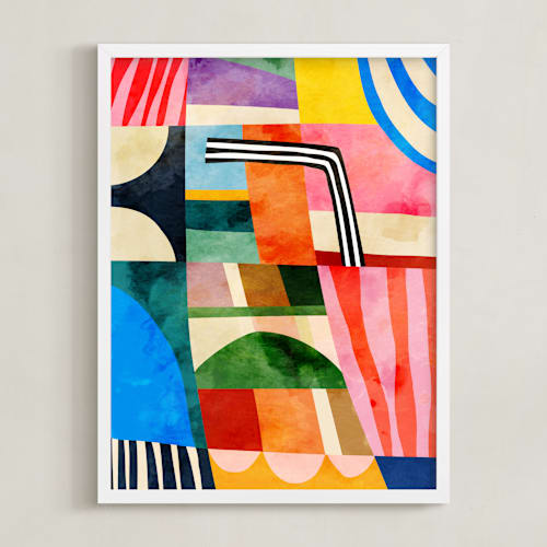 This is a rainbow kids wall art with standard by Mojca Dolinar called summer blocks