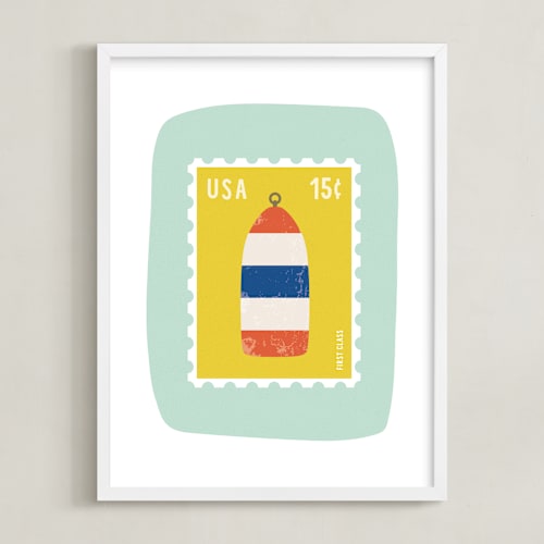 This is a seafoam kids wall art with standard by Nadia Hassan called oh buoy