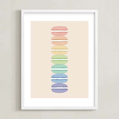 This is a rainbow kids wall art by Orasie called rainbow macarons