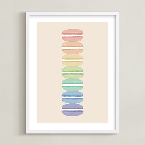 This is a rainbow kids wall art with standard by Orasie called rainbow macarons