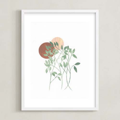 This is a soft green kids wall art by Erin McCluskey Wheeler called paper leaves