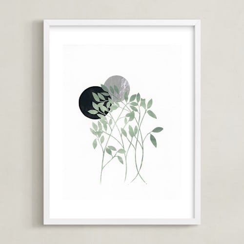 This is a moonlight kids wall art by Erin McCluskey Wheeler called paper leaves