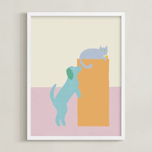 This is a pastel party kids wall art with standard by Inkblot Design called friend or foe