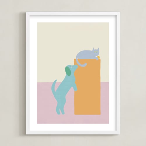 This is a pastel party kids wall art with standard by Inkblot Design called friend or foe