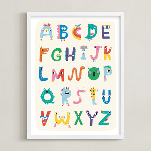 This is a candy shop kids wall art with standard by Nadia Hassan called abc buddies