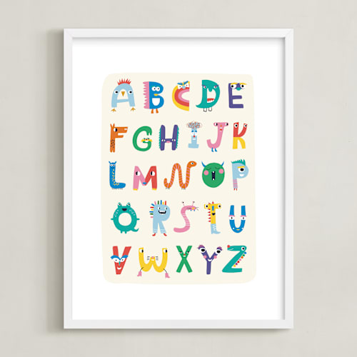 This is a candy shop kids wall art by Nadia Hassan called abc buddies
