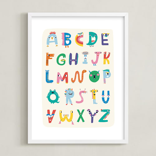 This is a candy shop kids wall art with standard by Nadia Hassan called abc buddies
