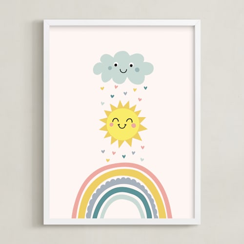 This is a bubblegum kids wall art by Annie Holmquist called how to make a rainbow