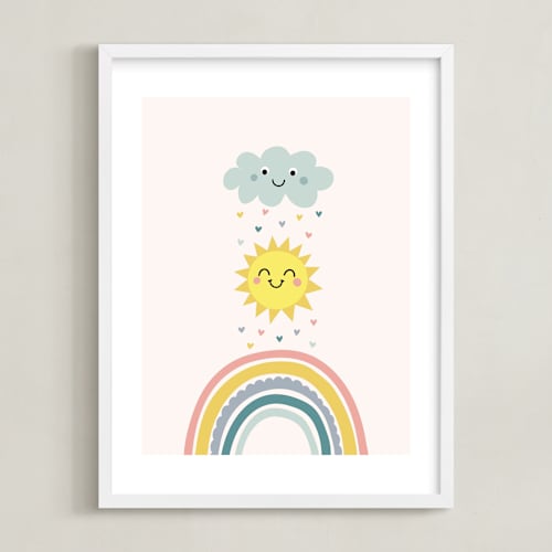 This is a bubblegum kids wall art by Annie Holmquist called how to make a rainbow