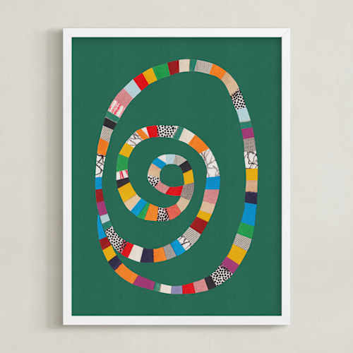 This is a shamrock green kids wall art by Alisa Galitsyna called whirl of colors
