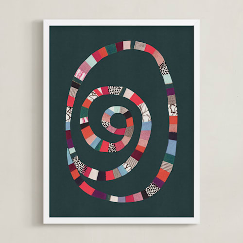 This is a slate blue kids wall art with standard by Alisa Galitsyna called whirl of colors