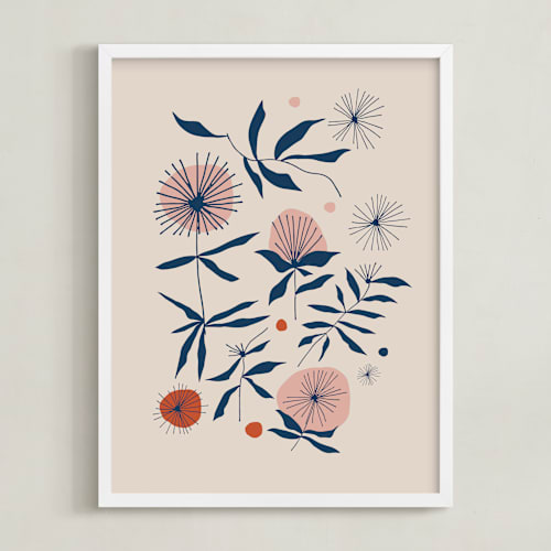 This is a vintage kids wall art with standard by Kate Capone called vintage floral set i