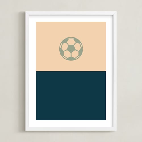 This is a navy kids wall art with standard by pacifica project called 3 season sport | soccer