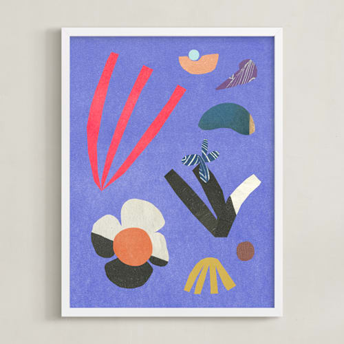 This is a deep blue kids wall art with standard by Sumak Studio called at the bottom of the ocean