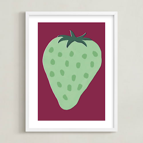 This is a seafoam green kids wall art by Zhanet Rosenova called berry in summer