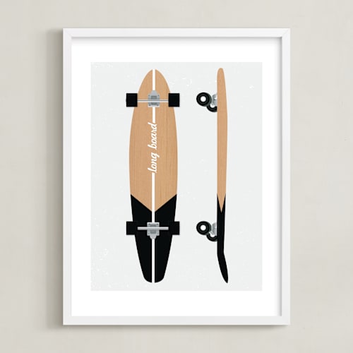 This is a black kids wall art by Itsy Belle Studio called long board