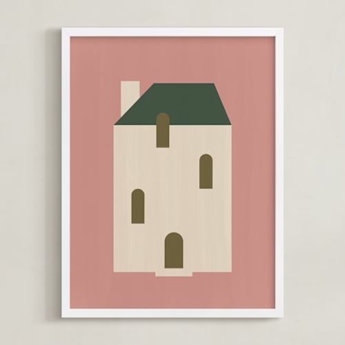 This is a dusty rose kids wall art with standard by Ani Somi called maisonette