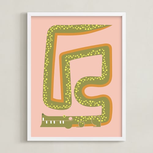 This is a moss kids wall art with standard by Ampersand Design Studio called twisty alligator