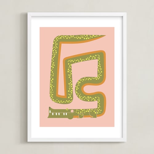 This is a moss kids wall art by Ampersand Design Studio called twisty alligator