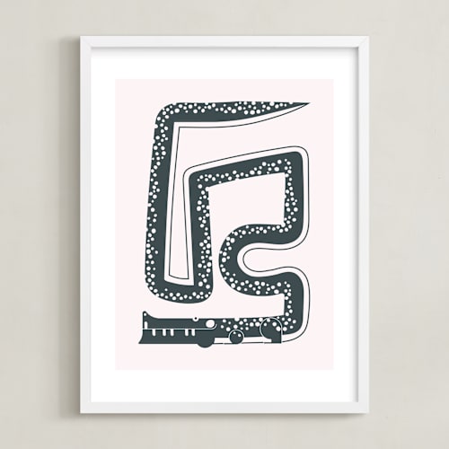 This is a noir kids wall art by Ampersand Design Studio called twisty alligator