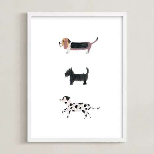 This is a clean white kids wall art by Sheila Sunaryo called it's a dog's world