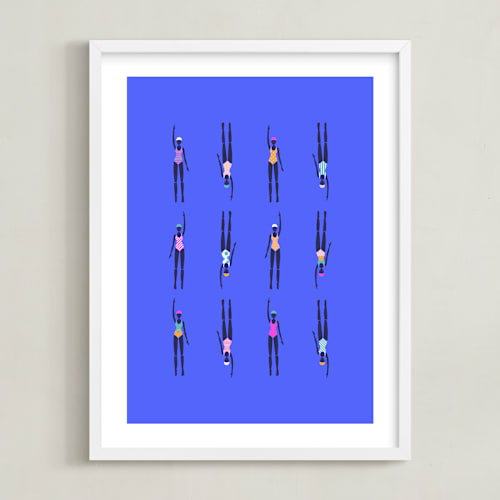 This is a high summer kids wall art by Nieves Herranz called nadadoras