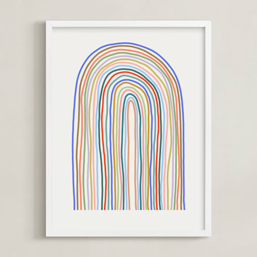 This is a buttercream kids wall art with standard by Kelly Watkins called happy rainbow