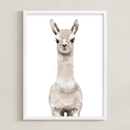 This is a milky foam kids wall art with standard by Cass Loh called baby animal llama