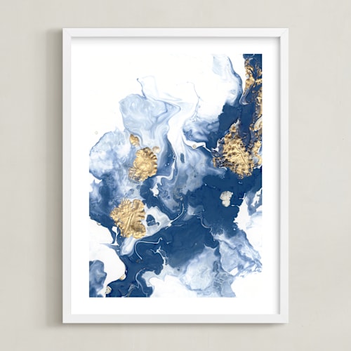This is a deep blue kids wall art by Julia Contacessi called delight in the storm i