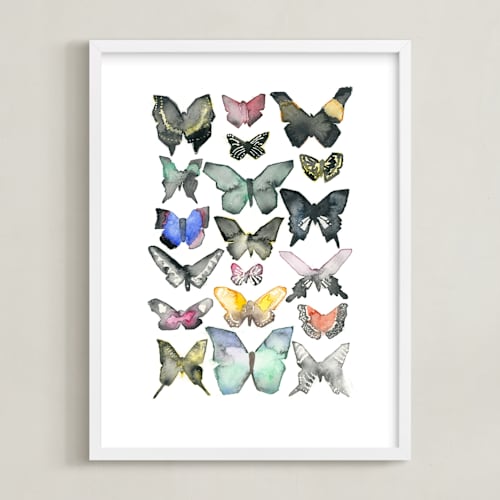 This is a lush meadow kids wall art by Heidi Lowell called watercolor butterfly collection