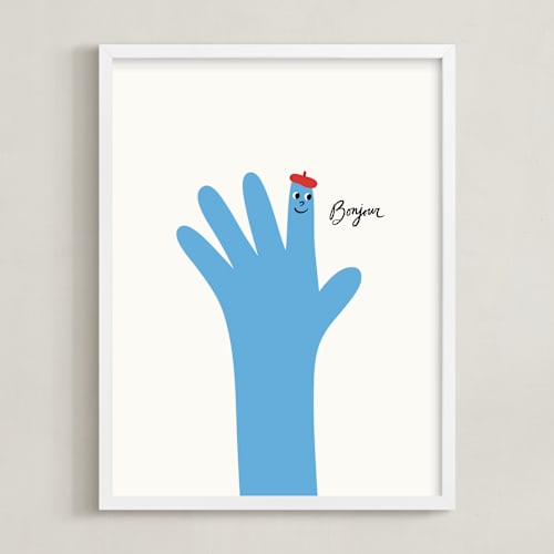 This is a blueberry kids wall art with standard by mo kelley called bonjour