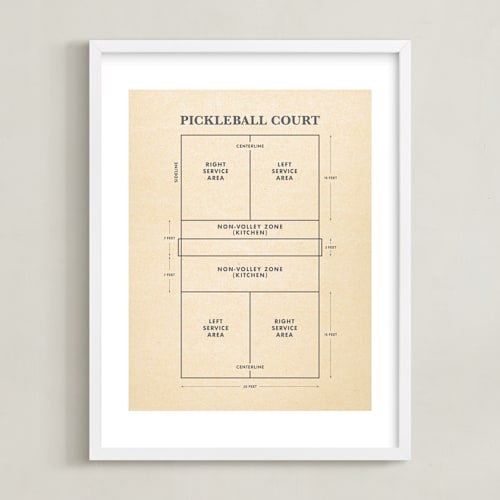 This is a paddle smoke gray kids wall art by Jayne Alfieri called pickleball posters 1
