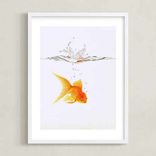 This is a carrot peel kids wall art by Deborah Chou called aquatic high jump 3 of 3