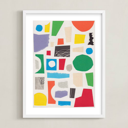 This is a sherbet kids wall art by Alisa Galitsyna called paper playground