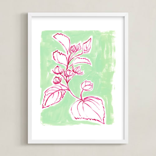 This is a mint ice cream kids wall art by Lise Gulassa called lush botanical gallery iv