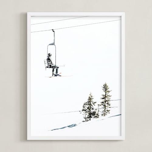 This is a freestyle blue kids wall art by Alicia Abla called skier